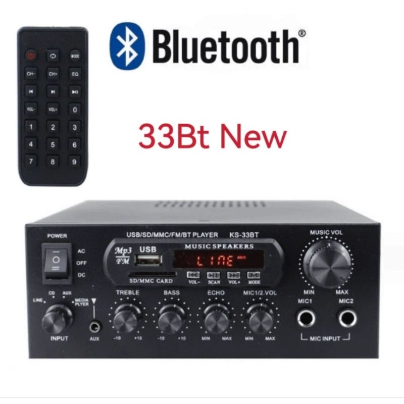 Bluetoth EQ Audio Amplifier Home Theater FM 1000W KERNDY KS-33BT