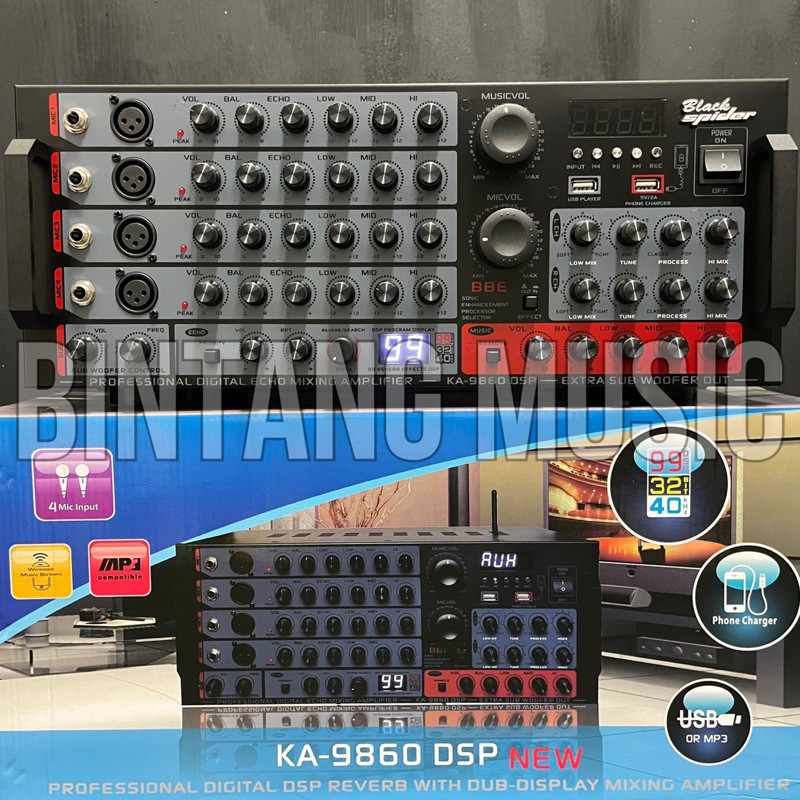 Amplifier Black spider KA 9860 dsp / amplifier Ka 9860dsp / amplifier black spider KA9860dsp