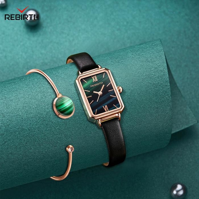 Femmora- Rebirth Jam Tangan Wanita Tali Kulit Bisnis Wanita Jam Tangan+Gelang