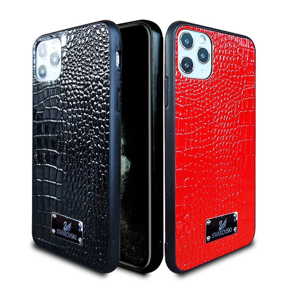 [ CUCI GUDANG ] Case Hp Iphone 11 Pro SWAROVSKI Leather Hybrid Softcase