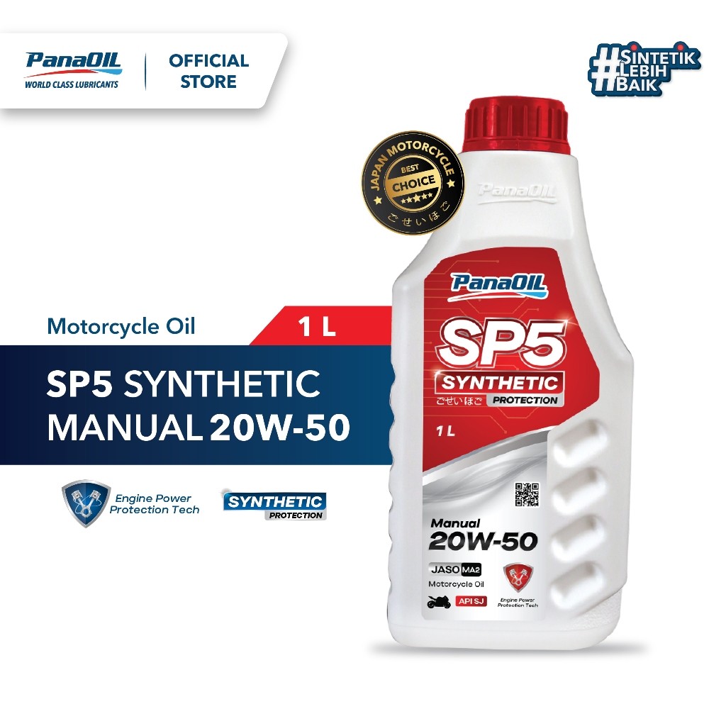 Oli Motor Panaoil SP5 Synthetic Manual 20W-50 API SJ JASO MA2 1L