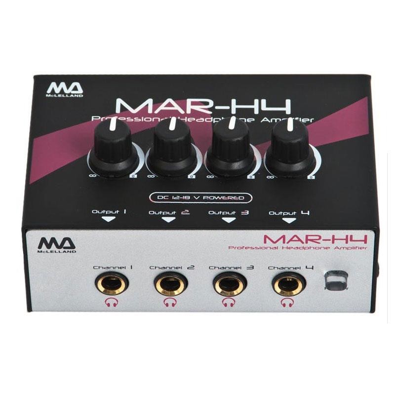 Mclelland MAR-H4 4-Channel Professional Headphone Amplifier AMP Recording Studio Headphone Splitter 