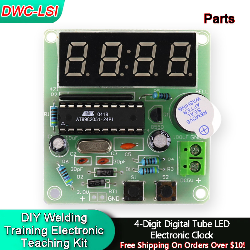 IMPORT DIY 4-DIGIT DIGITAL TUBE LED ELECTRONIC CLOCK DIY WELDING KIT MICROCONTROLLER WELDING