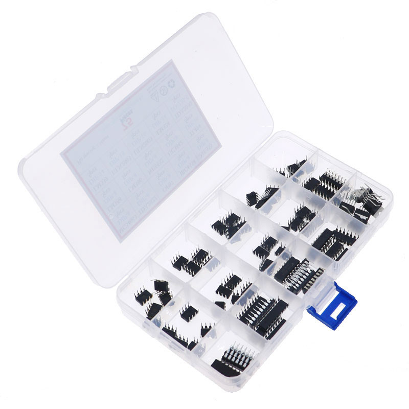 IMPORT 75PCS 15VALUE DIP IC ASSORTED KIT BOX LM358 LM386 ULN2003 LM324 NE555 MC34063 TDA2822 JRC4558