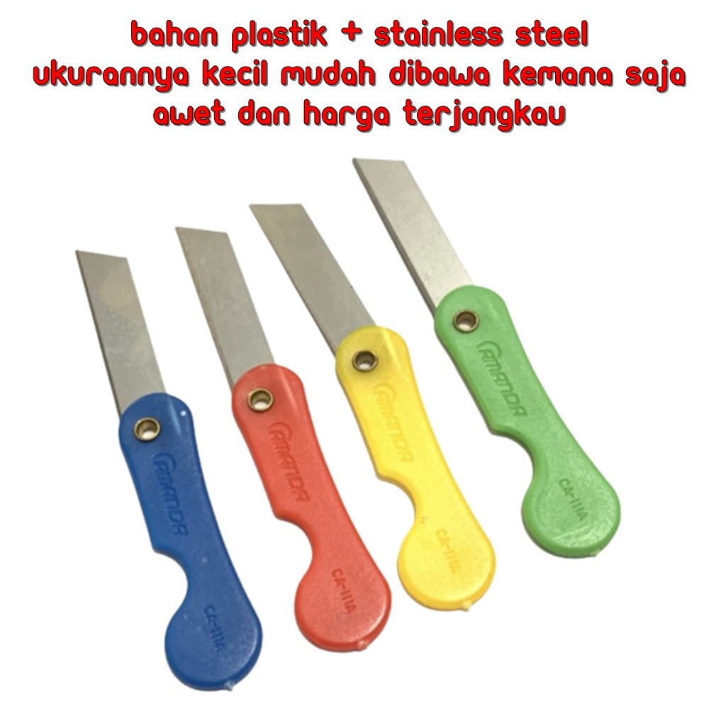 

Piso Cuter Lipat Mini Silet Gagang Kater Kecil Alat Pembuka Paket Piso Lipat Warna