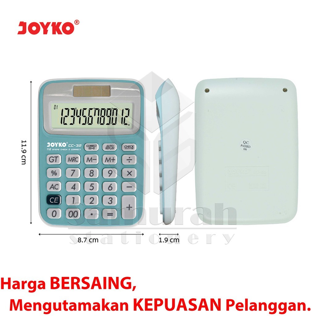 

[READY] Kalkulator Meja Joyko CC 32 / Mesin Hitung CC-32 / Calculator 12 Digit / Check Correct / Big