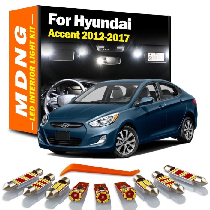 MDNG 10Pcs Car Led Interior Light Kit For Hyundai Accent 2012 2013