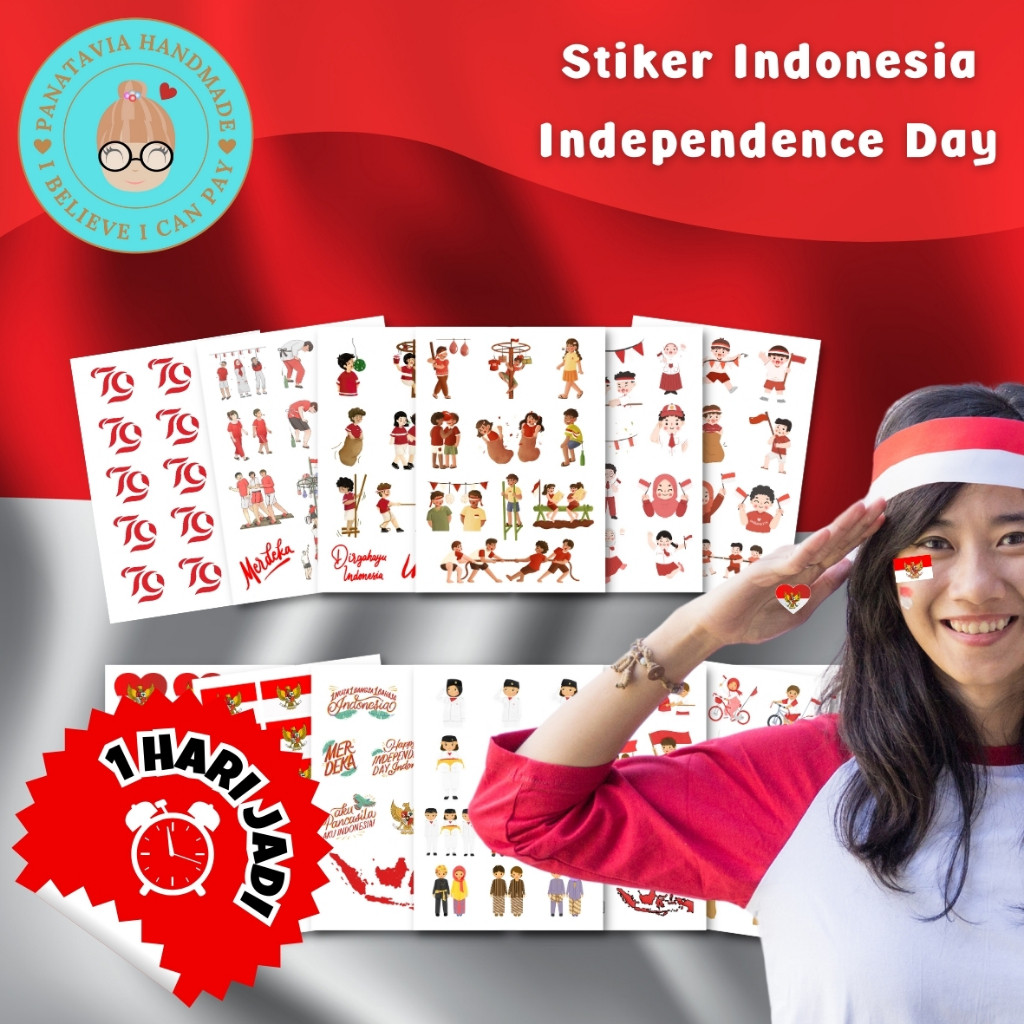 

Stiker Premium Tema Indonesia Independence Day Stiker Bendera Indonesia Stiker pipi bendera Stiker