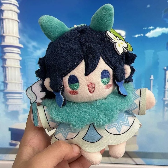 Game Genshin Impact Venti Anime 12cm Mini Plush Stuffed Doll Body