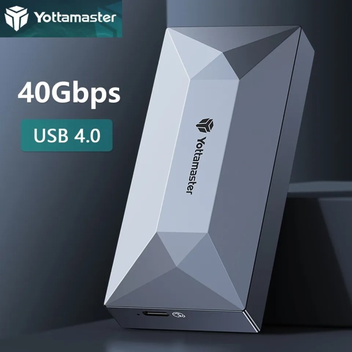 Yottamaster M.2 NVMe SSD Enclosure 40Gbps 20Gbps High Speed HD