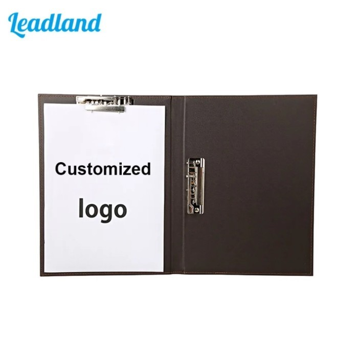 Multi-Functional A4 Clipboard Holder PU Leather Office File Organizer