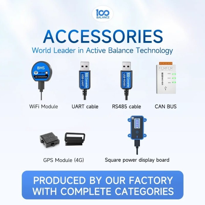 100BALANCE1A BT accessory BMS 4S 8S 12S 13S 14S 16S 20S 24S Smart