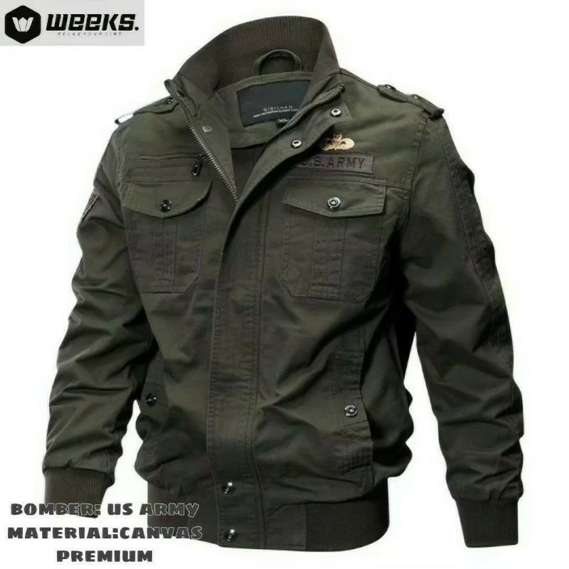 HOT SALE JACKET BOMBER PRIA CANVAS US ARMY PREMIUM JACKET MODEL TERKINI