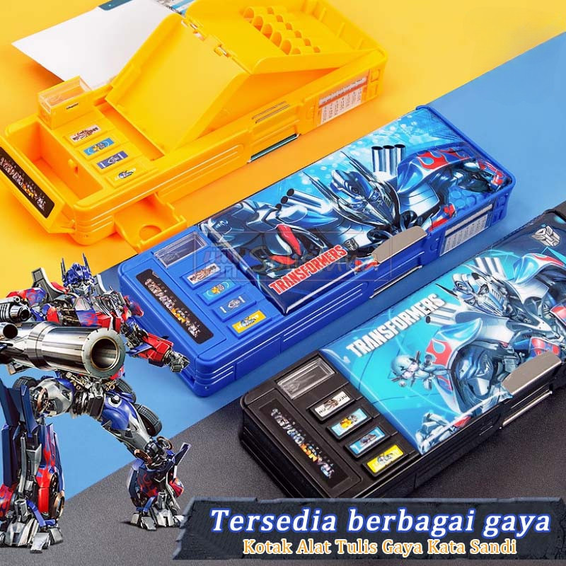 

Tempat Pensil Transformers Kode Sandi Kotak Pensil Password Hadiah Anak Pencil Case Code/Tempat Pensil Magnet Sandi Kotak Pensil Anak Kode Sandi Kunci Kombinasi Tombol Multifungsi Tempat Pensil Dua Sisi Tahan Dengan