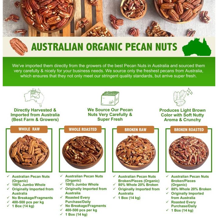 

500 gr - Raw Broken Pecan Nut Kacang Pecan Pecah Mentah Terlaris