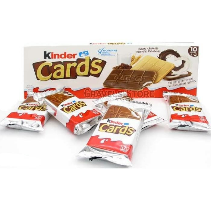 

[isi 5 Pcs] Ferrero Kinder Joy Cards - Biskuit Lapis Cokelat 128gr Terlaris