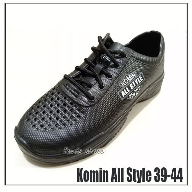 KOMIN ALL STYLE 39-44 / SEPATU KARET PRIA HITAM / SEPATU SNEAKERS PRIA