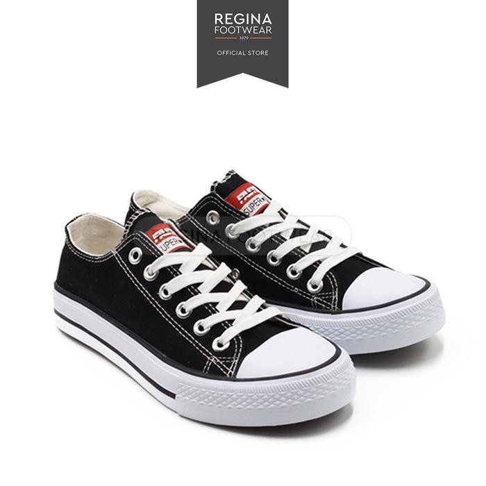 REGINA FOOTWEAR - FASTER SEPATU SNEAKERS KANVAS PRIA 1603-01 HITAM