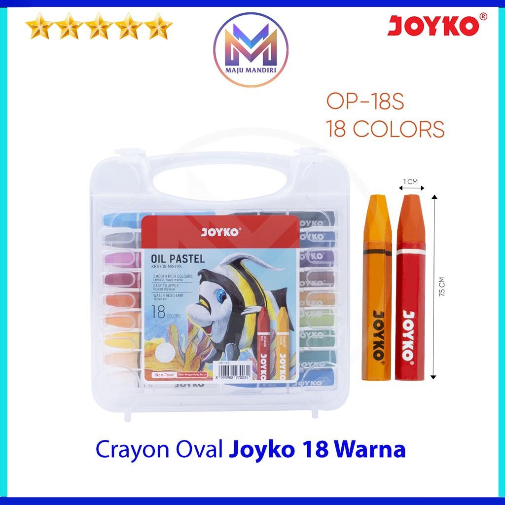 

[READY] Crayon Joyko 18 Warna OP-18S / Oil Pastel Krayon Oval
