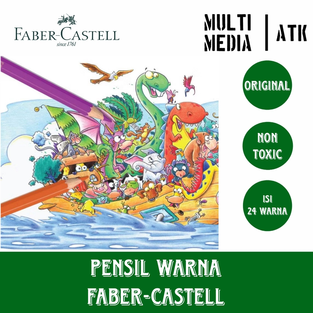 

[READY] PENSIL WARNA FABER CASTELL 24 WARNA / CLASSIC COLOUR PENCILS