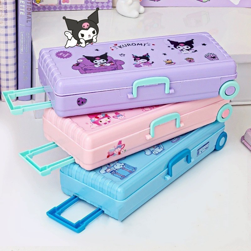 

JH8 [COD] Tempat Pensil Stiker Sanrio Kartun Kotak Alat Tulis Large Capacity Kasus Troli Kotak Alat