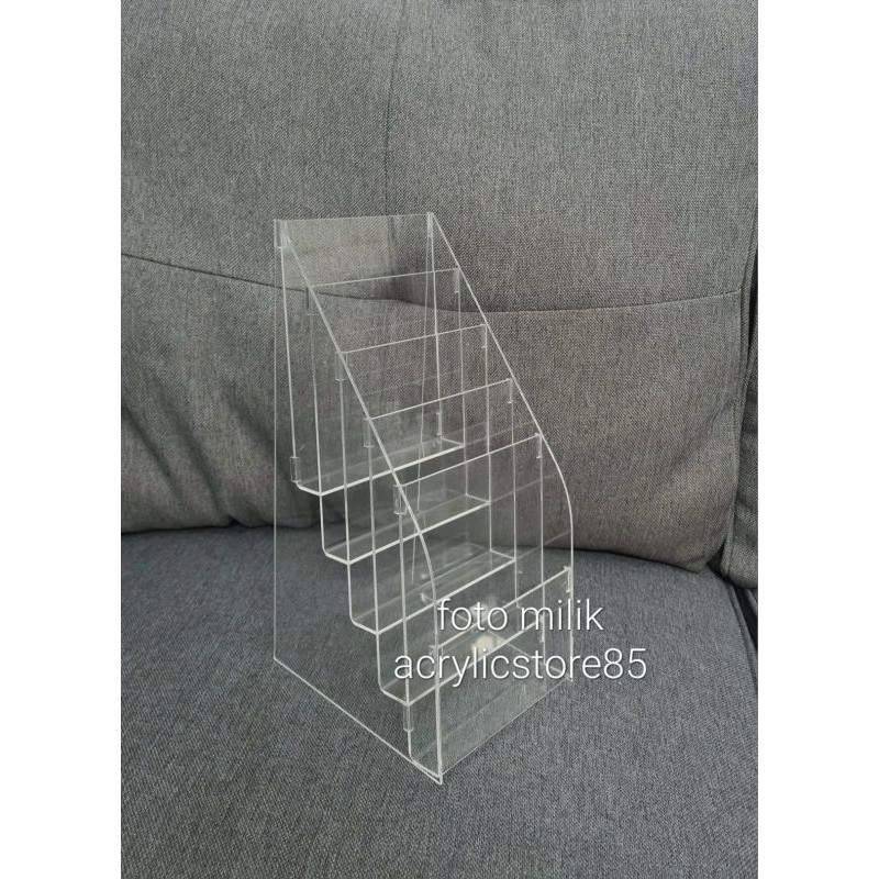 

JH8 Acrylic XT Tempat Brosur 1/3 Folio, Folio lipat tiga, 5susun, 2mm (tipe 02)