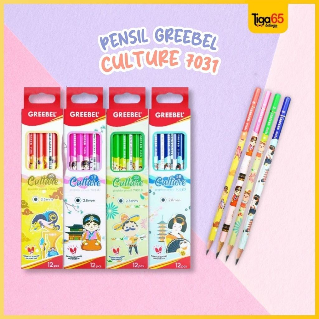 

GREEBEL Pensil Kayu 2B (12PCS/SET) / Pensil Kayu / Pensil Tulis