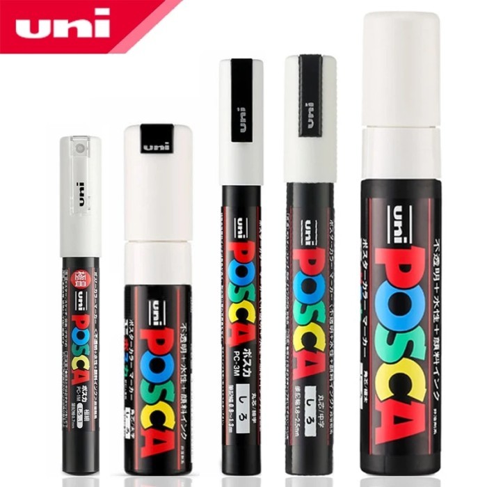 5pcs/set UNI Posca Marker Pen Mixing Paint Pen 5 Sizes