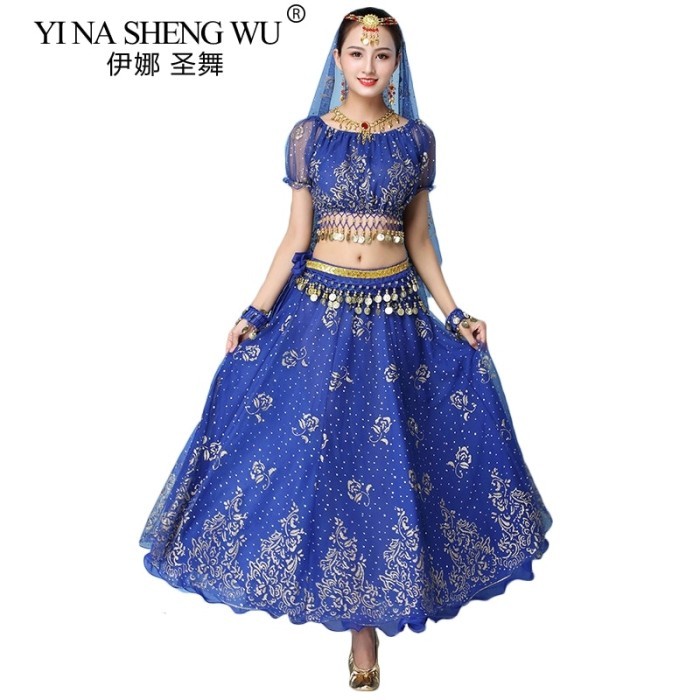 Bollywood Dress Costume Women Indian Dance Set Belly Dance Sari