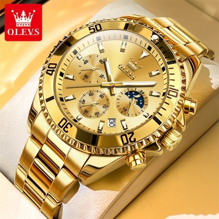 OLEVS Watch Men Top Brand Luxury Gold Quartz Military Watches