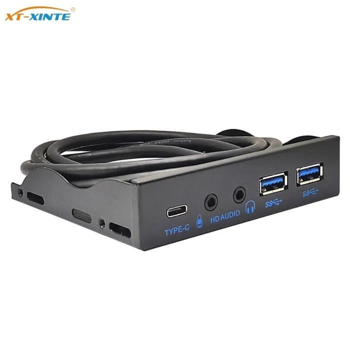19Pin 5 Port USB HUB Front Panel Combo Bracket USB 3.0 USB2.0 TYPE-C