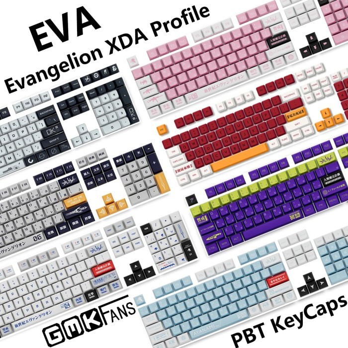 GMKfans GMK EVA Keycap XDA Profile PBT Anime Japanese Keycaps Custom