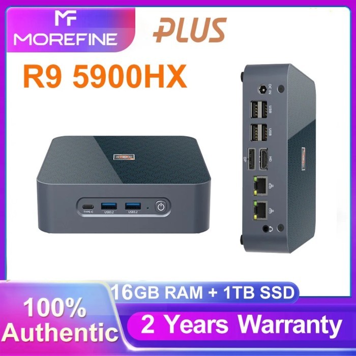MOREFINE S500+ Mini PC AMD Ryzen 9 5625U WIFI6 2*3200MHz DDR4 2*M.2