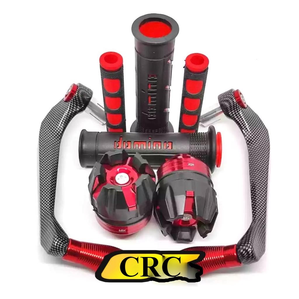 #CRC# [PAKET 4IN1] Proguard Carbon Sabit + Jalu As Roda + Handgrip Domino + Karet Handle Rem Domino