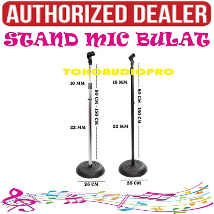 Stand Microphone Stainless Bulat Stand Mic Kaki Bulat