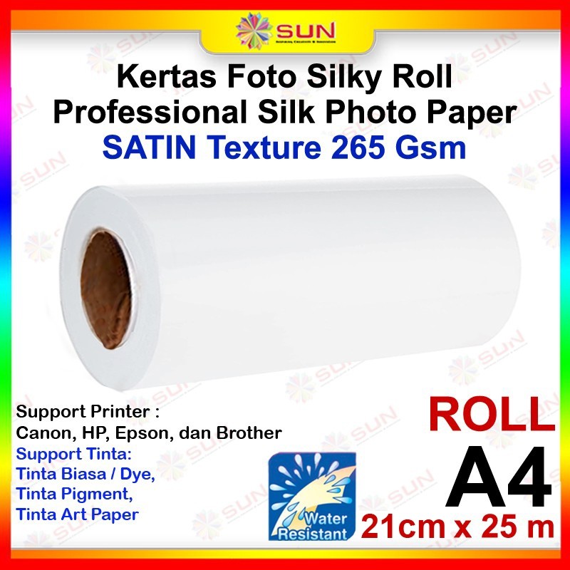 

Kertas Foto y Roll Pearl Texture A4 265 Pearl / Satin (Doff Halus / Kulit Jeruk) - SUN essional y