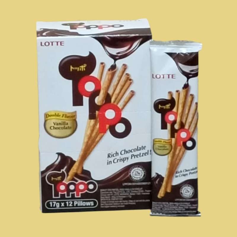 

Lotte Toppo Chocolate Biscuit Stick Pretzel 17Gr [12 Sachet/Box] Best Seller