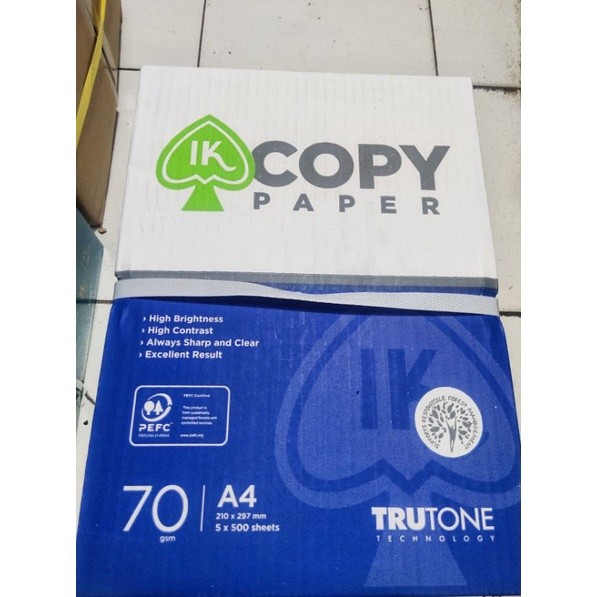 

Kertas A4 70gram Copy Paper(1dus isi 5 rim)