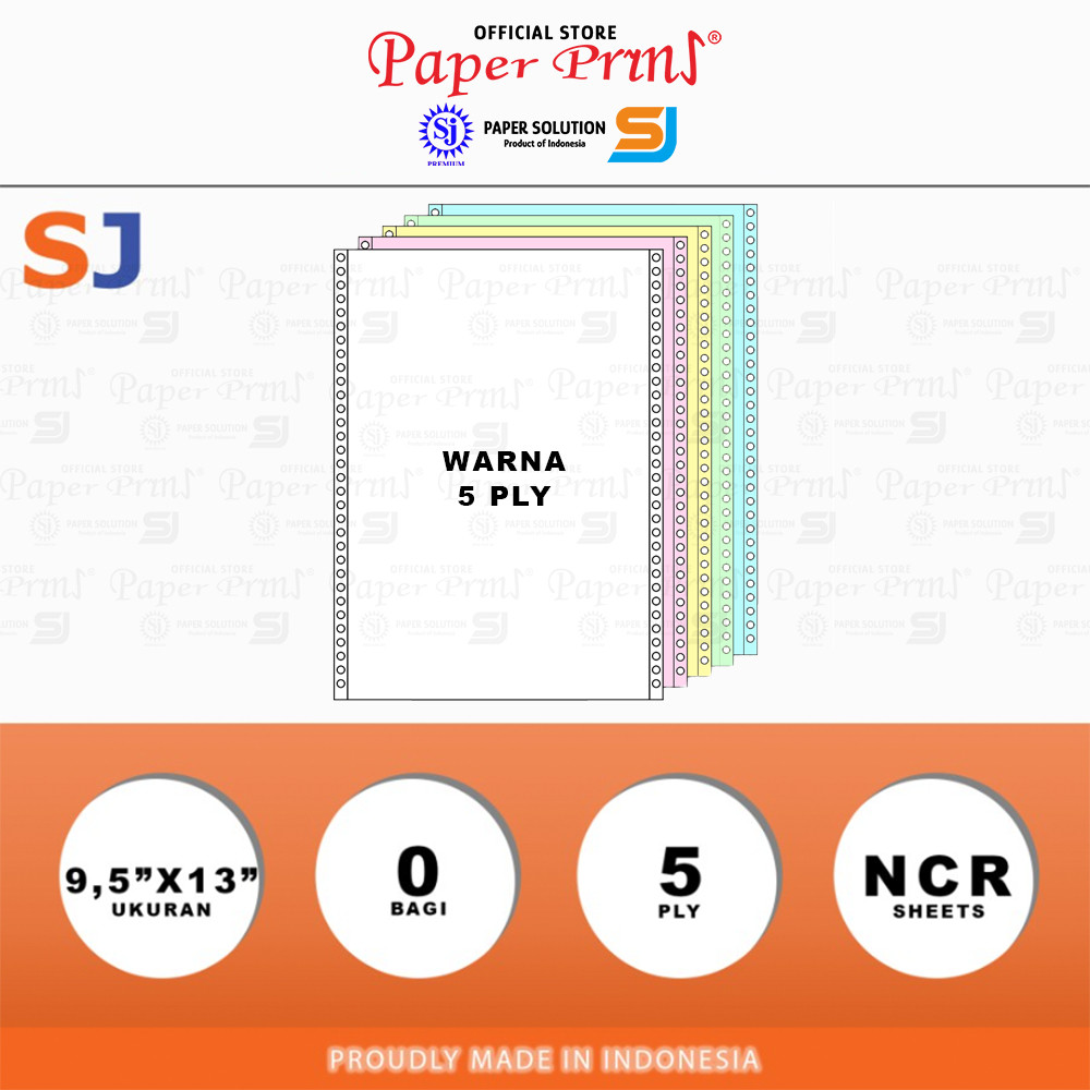 

SJ Orange Kertas Continuous Form 5PLY NCR Folio 9,5" x 13