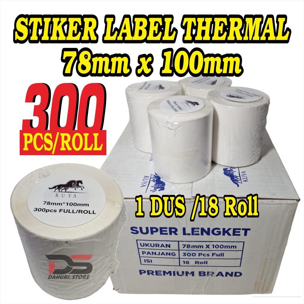 

PROMO MURAH 1 DUS ( 18 ROLL ) STIKER RESI, LABEL BARE 78X100MM ISI 300pcs/Lembar