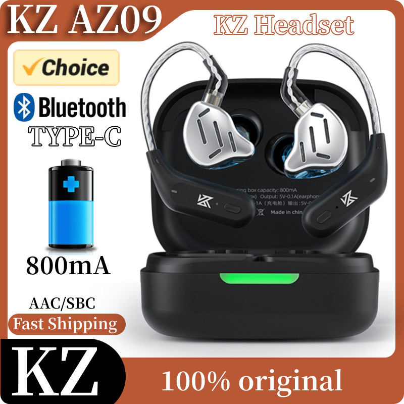 KZ AZ09 HD Bluetooth 5.2 Ear Hook Headset Cable HIFI Wireless Upgrade Cable With Charging Case KZ Z1