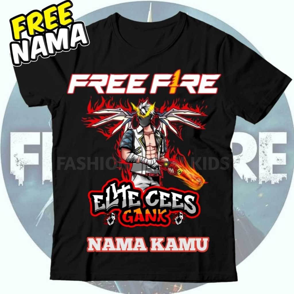 Lovadiz - (BISA COD) KAOS BAJU ANAK FF FREE FIRE ELITE CEES GANK VERSI SG OPM SAYAP FF TSHIRT ANAK