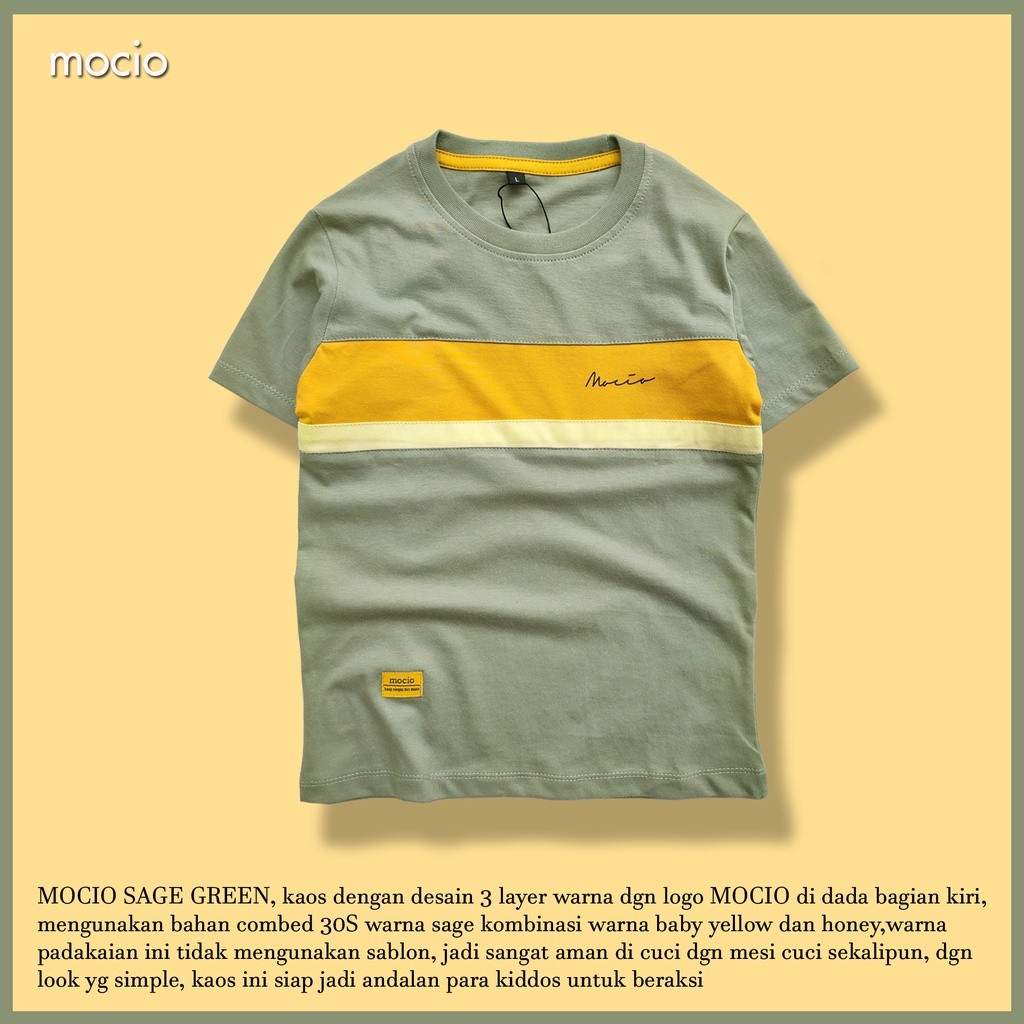 MOCIO SAGE GREEN 1-12th - sage - hijau sage - kaos distro anak laki - kaos anak laki - laki - baju
