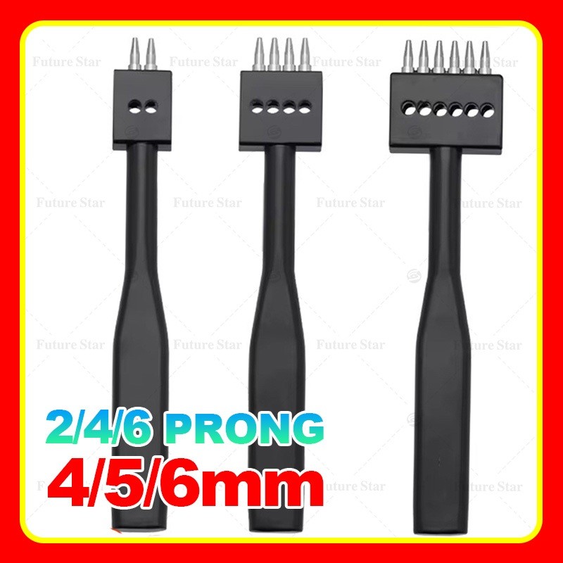 

Alat Kerajinan Kulit Pembolong Kulit 4mm 5mm 6mm 6 Plong Hollow Punch Metal Prong Punches Cutter
