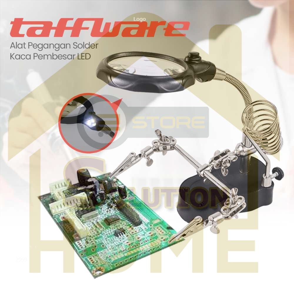 

HSS TOOLS - Taffware Alat Pegangan Solder Helping Hand Kaca Pembesar LED - TE-801