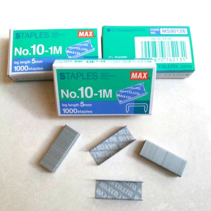 

Isi Staples Max No.10 Kecil Length 5 mm Isi 20 Box