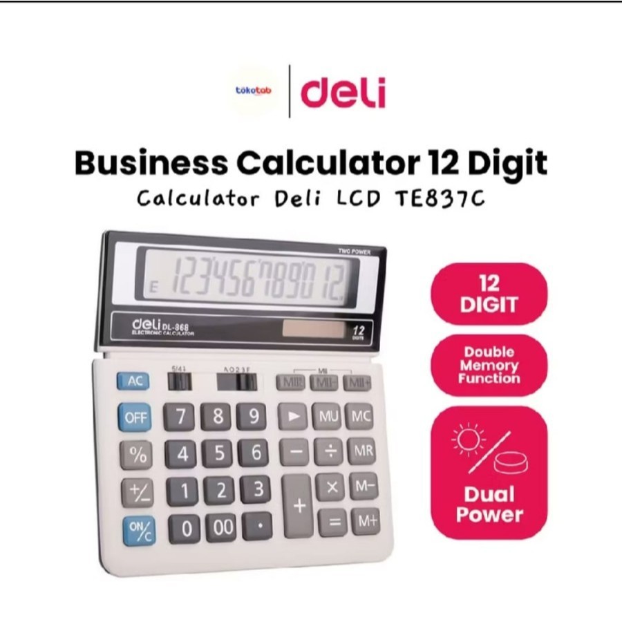 

KALKULATOR DELI 12 DIGIT DL-868 TERMURAH