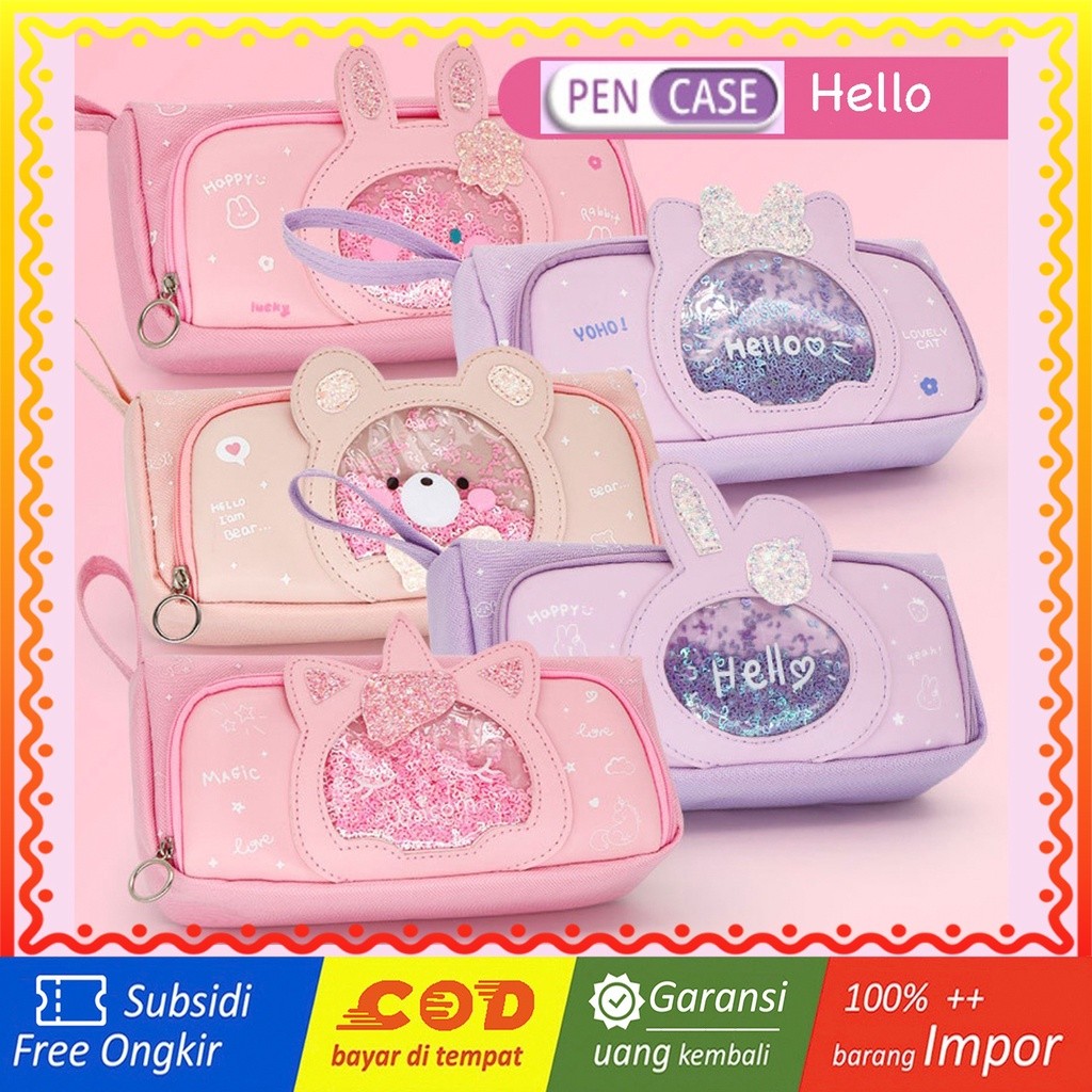 

TXS03 Korean Pen Pencil Case Cartoon QuickSand Animal Kotak Tempat Pensil TKM
