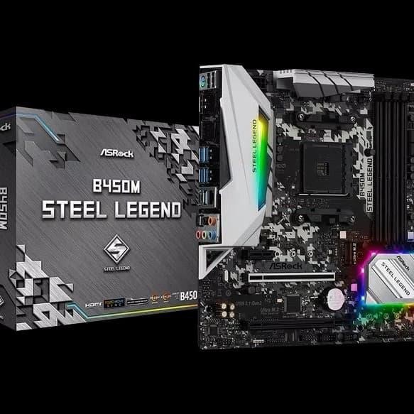 MOTHERBOARD ASROCK B450M STEEL LEGEND BERKUALITAS
