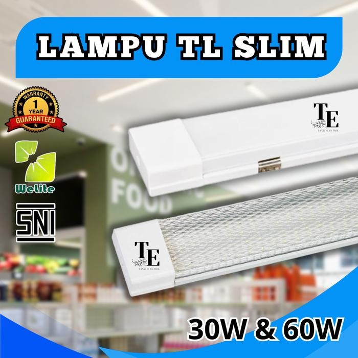 New Lampu TL slim tube light T8 LED 30W-60CM 60W-120CM